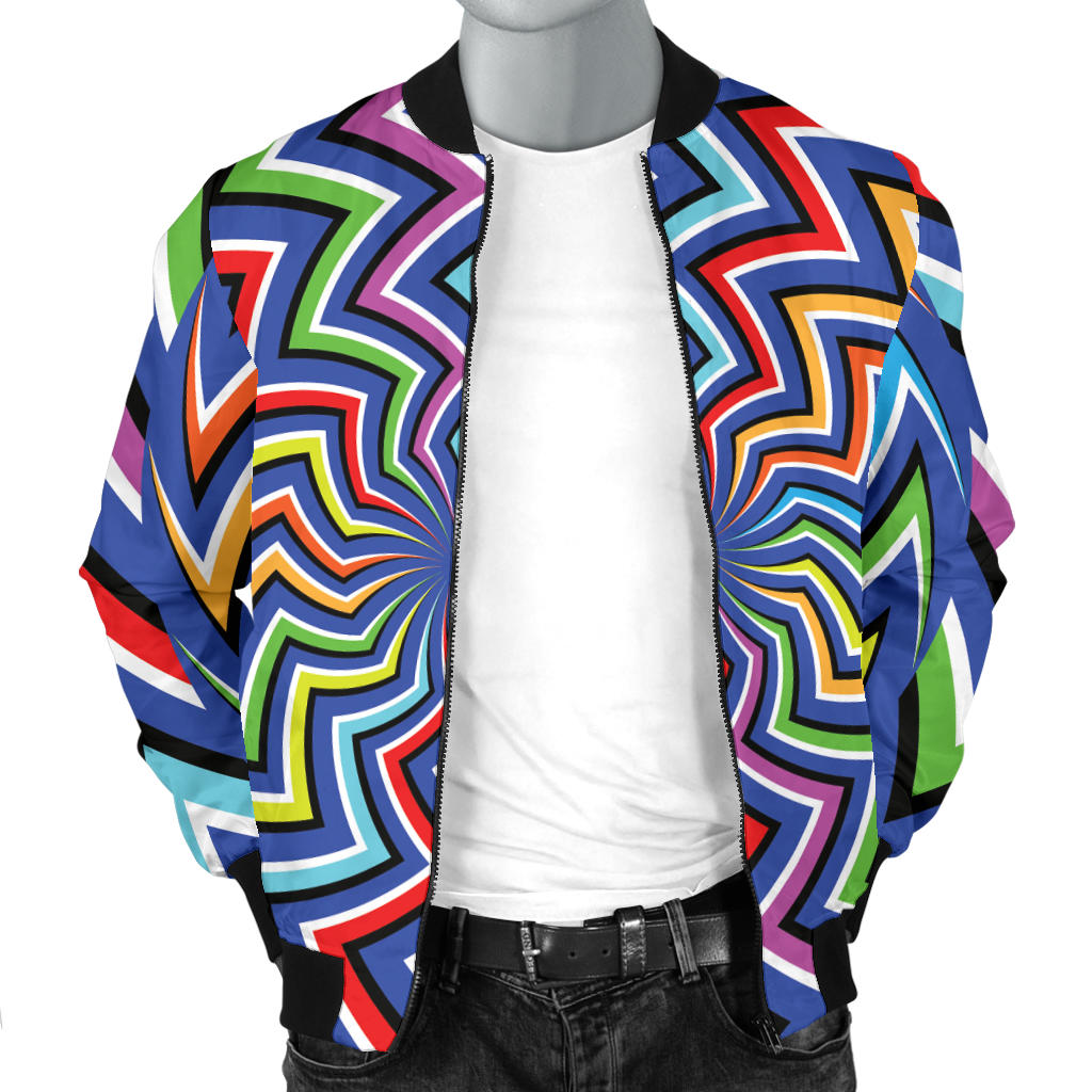 Optical illusion Pattern Print Design A02 Men Bomber Jacket