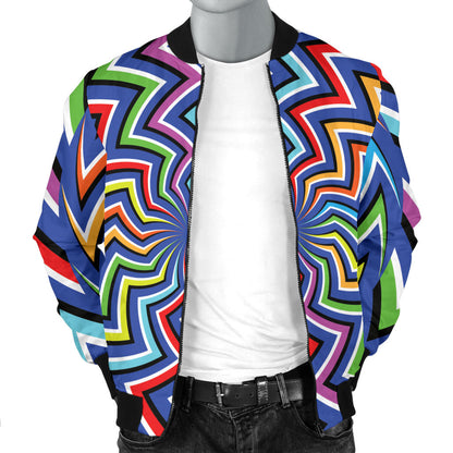 Optical illusion Pattern Print Design A02 Men Bomber Jacket