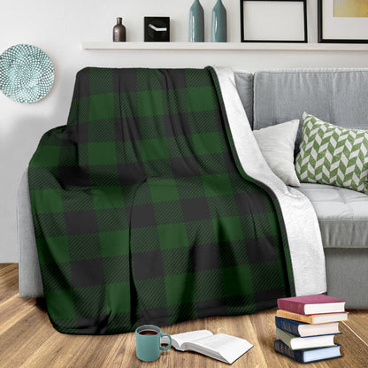 Buffalo check Green Pattern Print Design 02 Premium Blanket