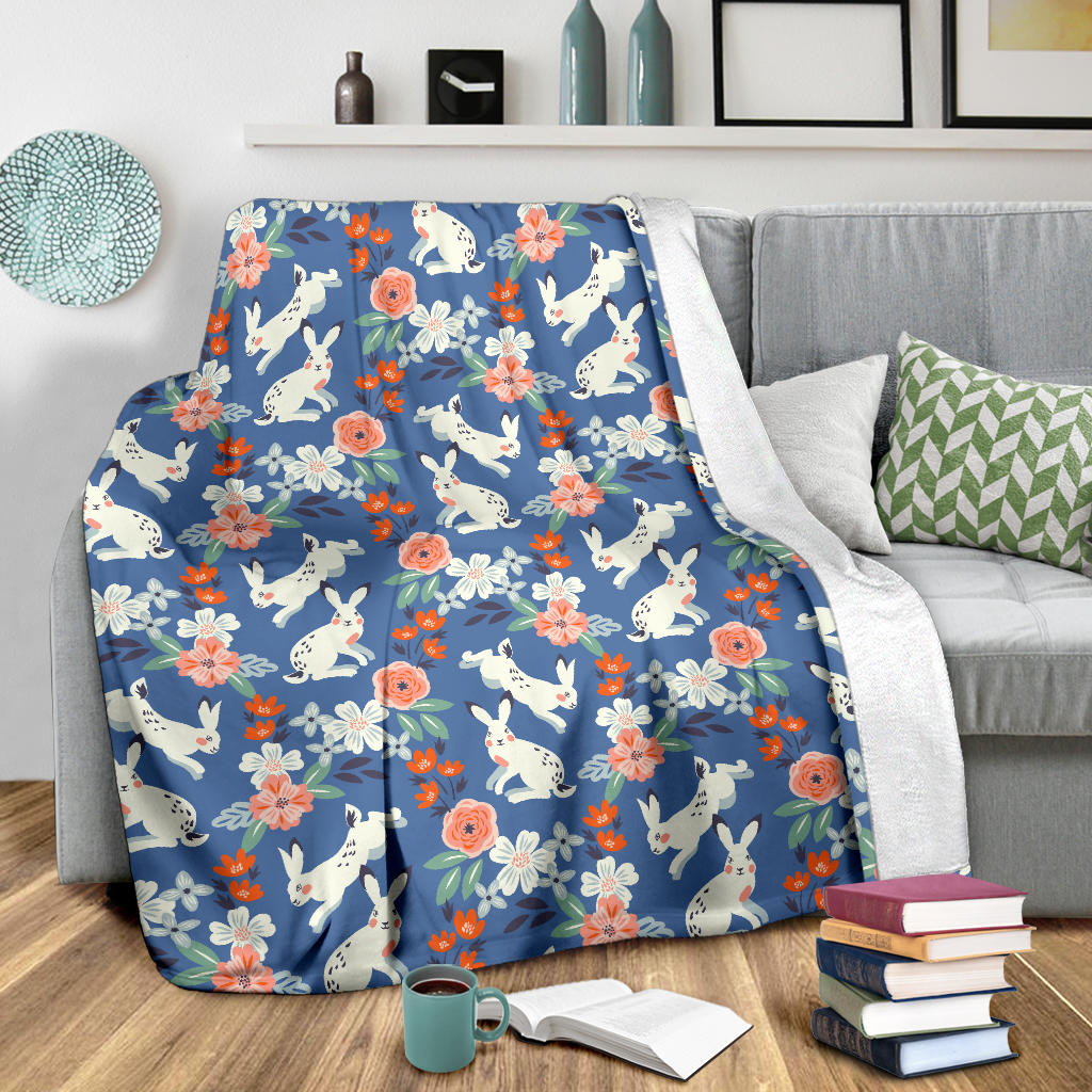 Bunny Pattern Print Design 07 Premium Blanket