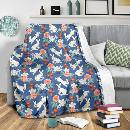 Bunny Pattern Print Design 07 Premium Blanket