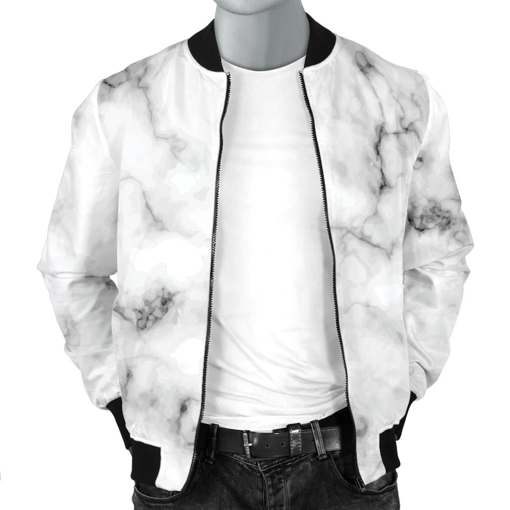 Marble Pattern Print Design 01 Men Bomber Jacket