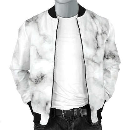Marble Pattern Print Design 01 Men Bomber Jacket