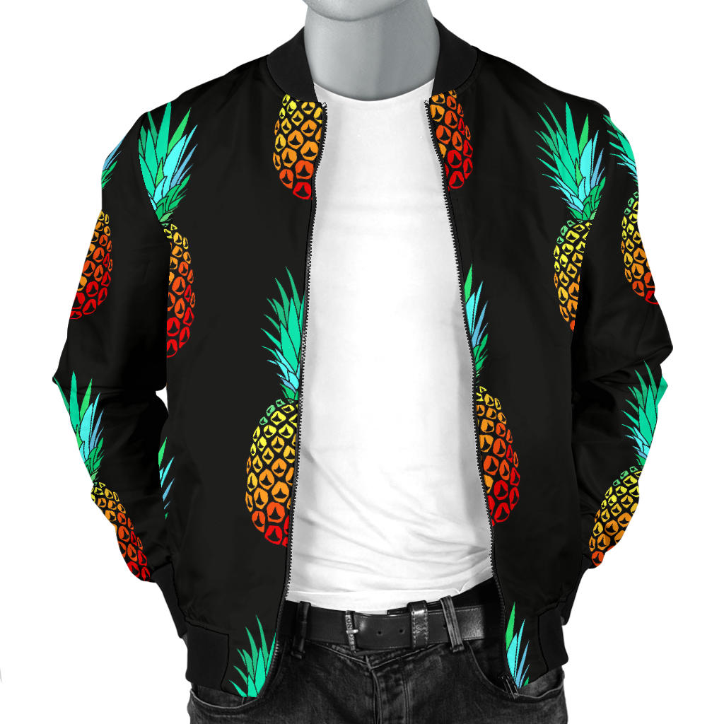 Pineapple Pattern Print Design A05 Men Bomber Jacket