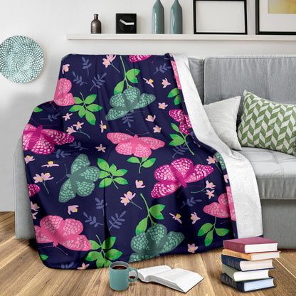 Monarch Butterfly Pattern Print Design 03 Premium Blanket