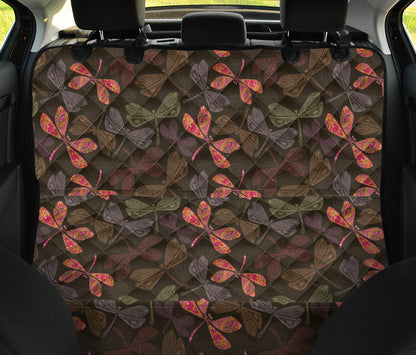 Dragonfly Pattern Print Design 02 Rear Dog Car Seat Cover Hammock
