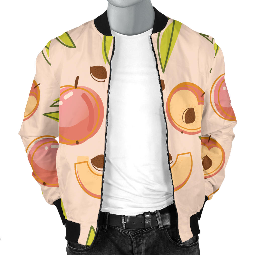 Peach Pattern Print Design A01 Men Bomber Jacket