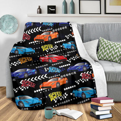 Racing Pattern Print Design A05 Premium Blanket