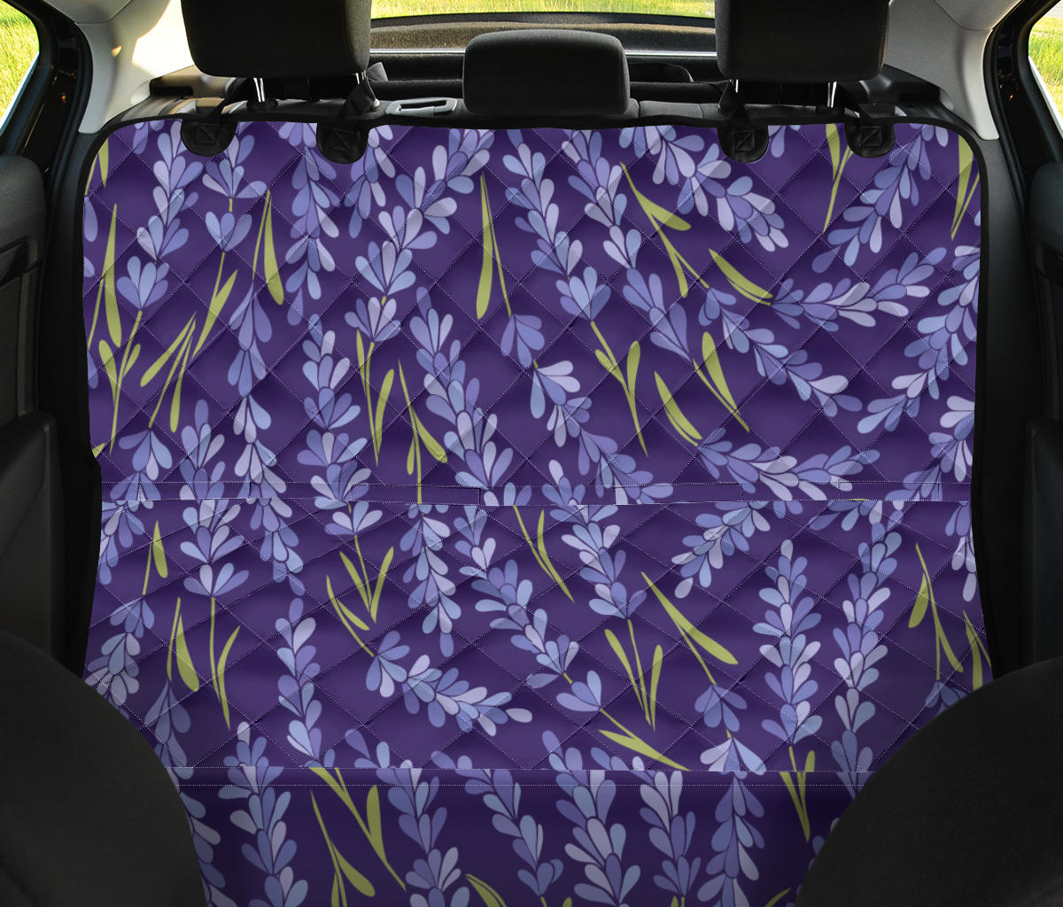 Lavender Pattern Print Design 03 Rear Dog Car Seat Cover Hammock