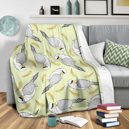 Parakeet Pattern Print Design A03 Premium Blanket