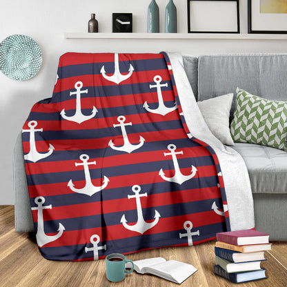 Nautical Pattern Print Design A05 Premium Blanket