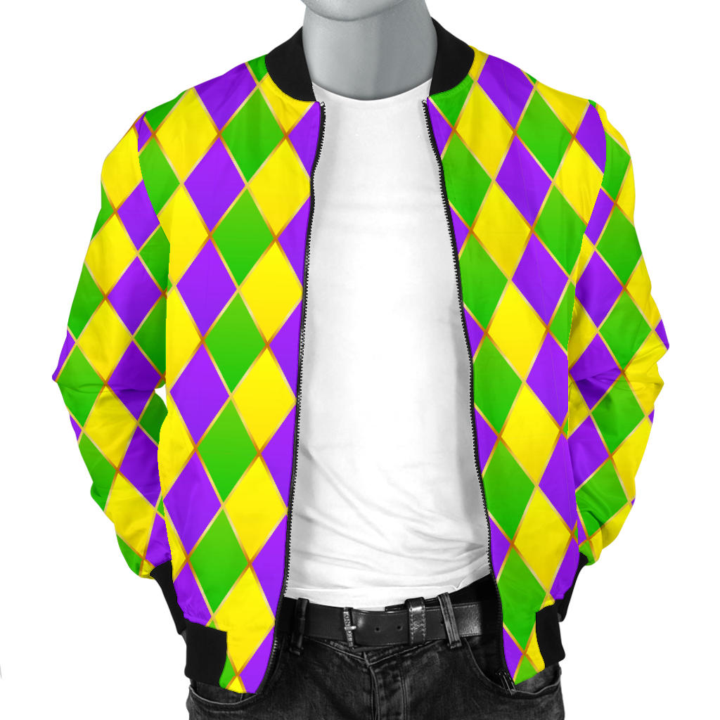 Mardi Gras Pattern Print Design 01 Men Bomber Jacket