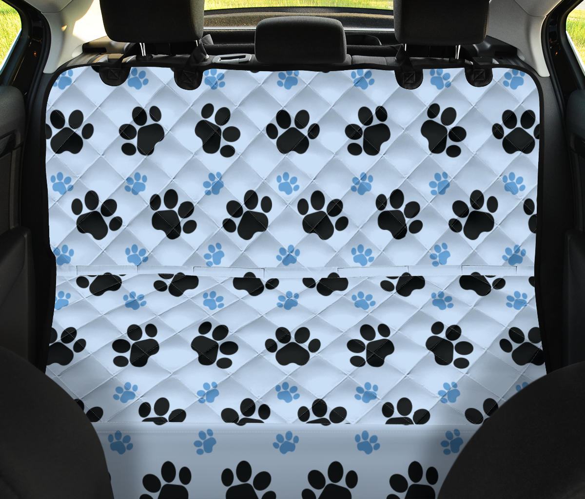 Paw Pattern Print Design A04 Rear Dog Car Seat Cover Hammock