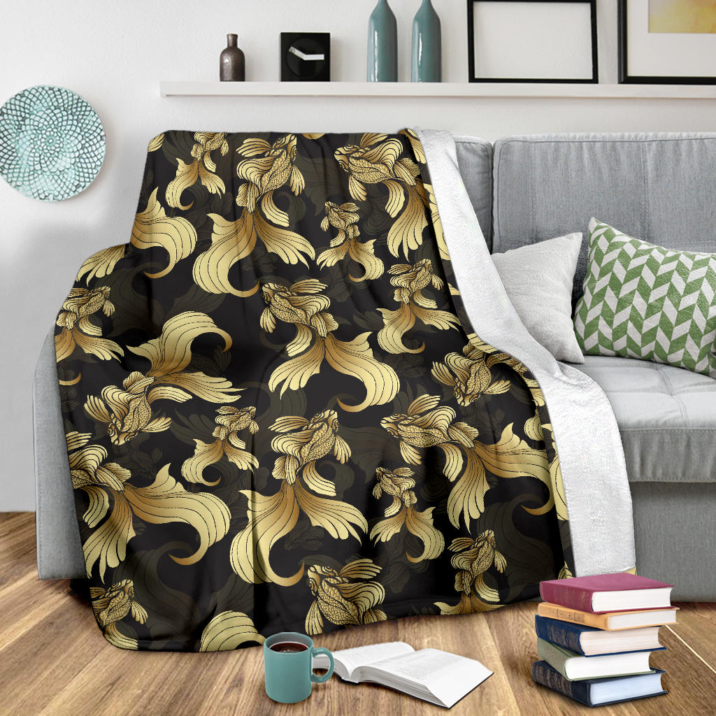 Goldfish Pattern Print Design 02 Premium Blanket