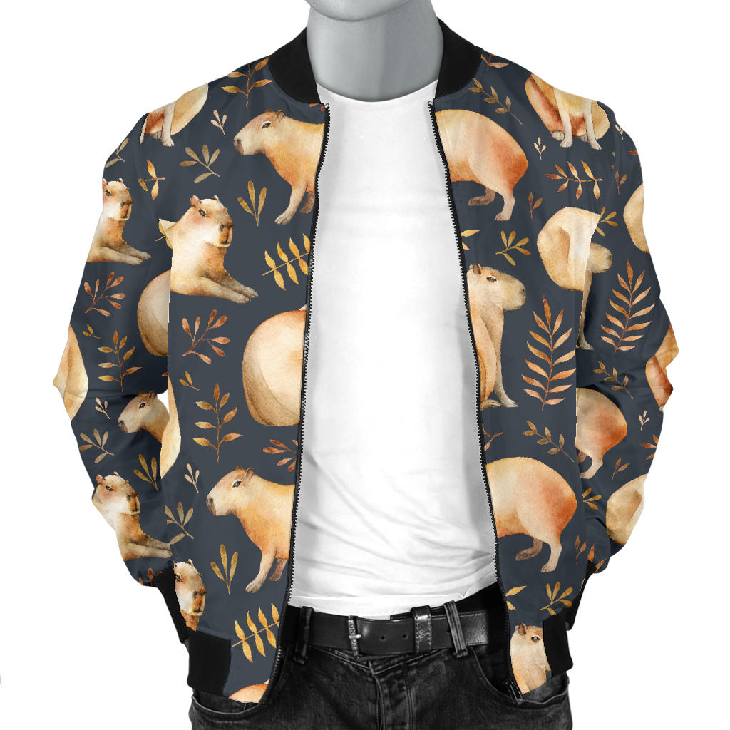 Capybara Pattern Print Design 02 Men Bomber Jacket