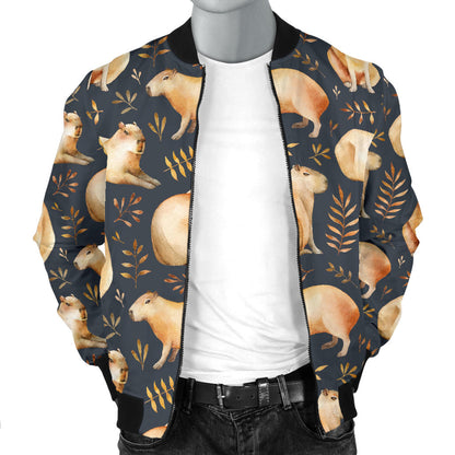 Capybara Pattern Print Design 02 Men Bomber Jacket