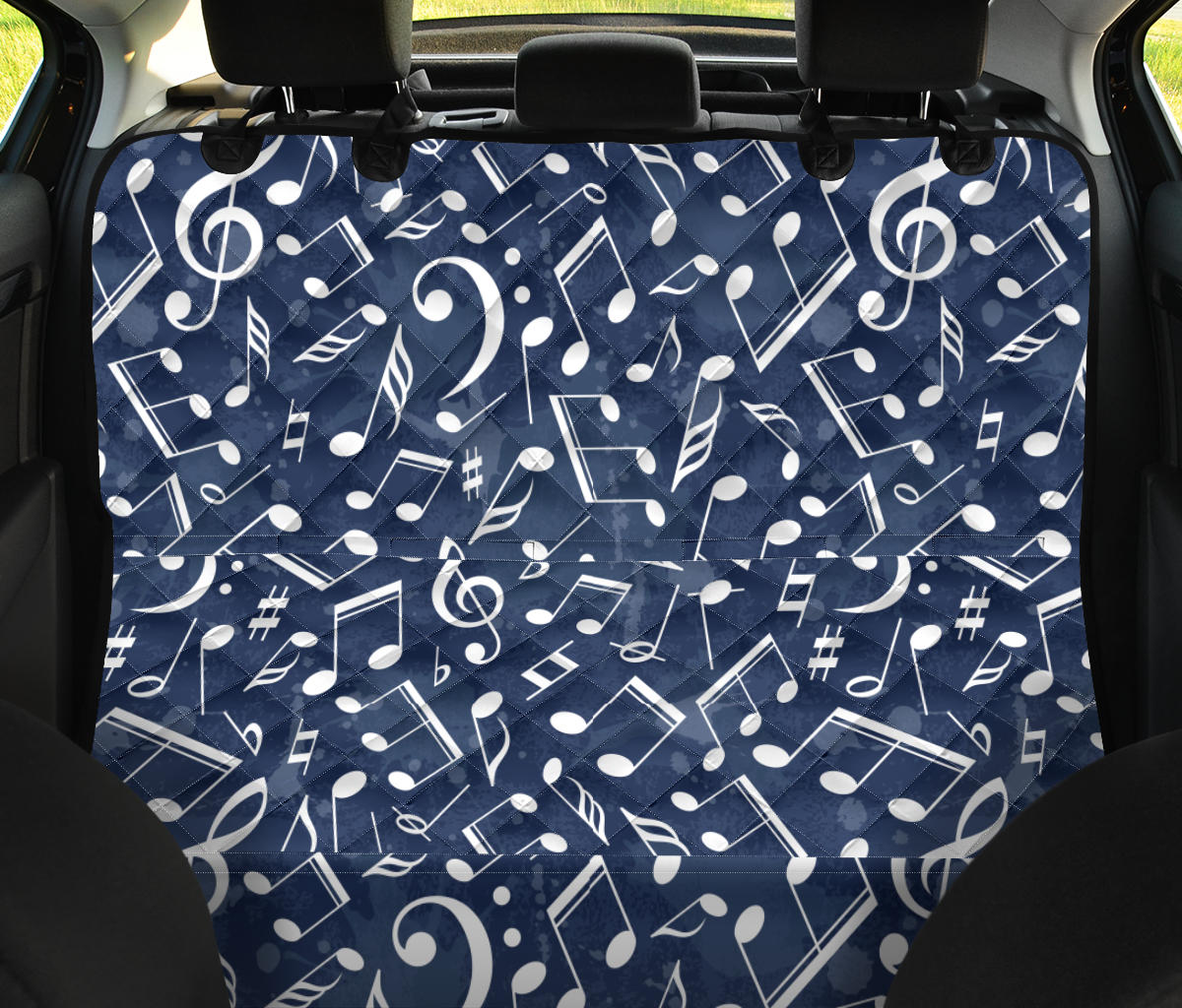 Music note Pattern Print Design A02 Rear Dog Car Seat Cover Hammock