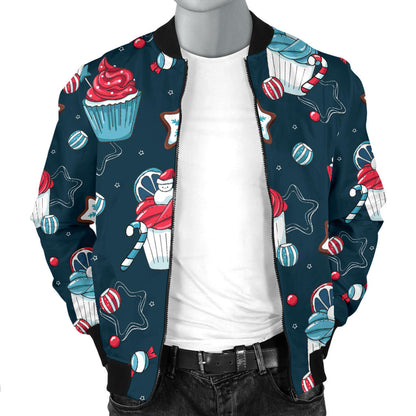 Cupcake Pattern Print Design 03 Men Bomber Jacket