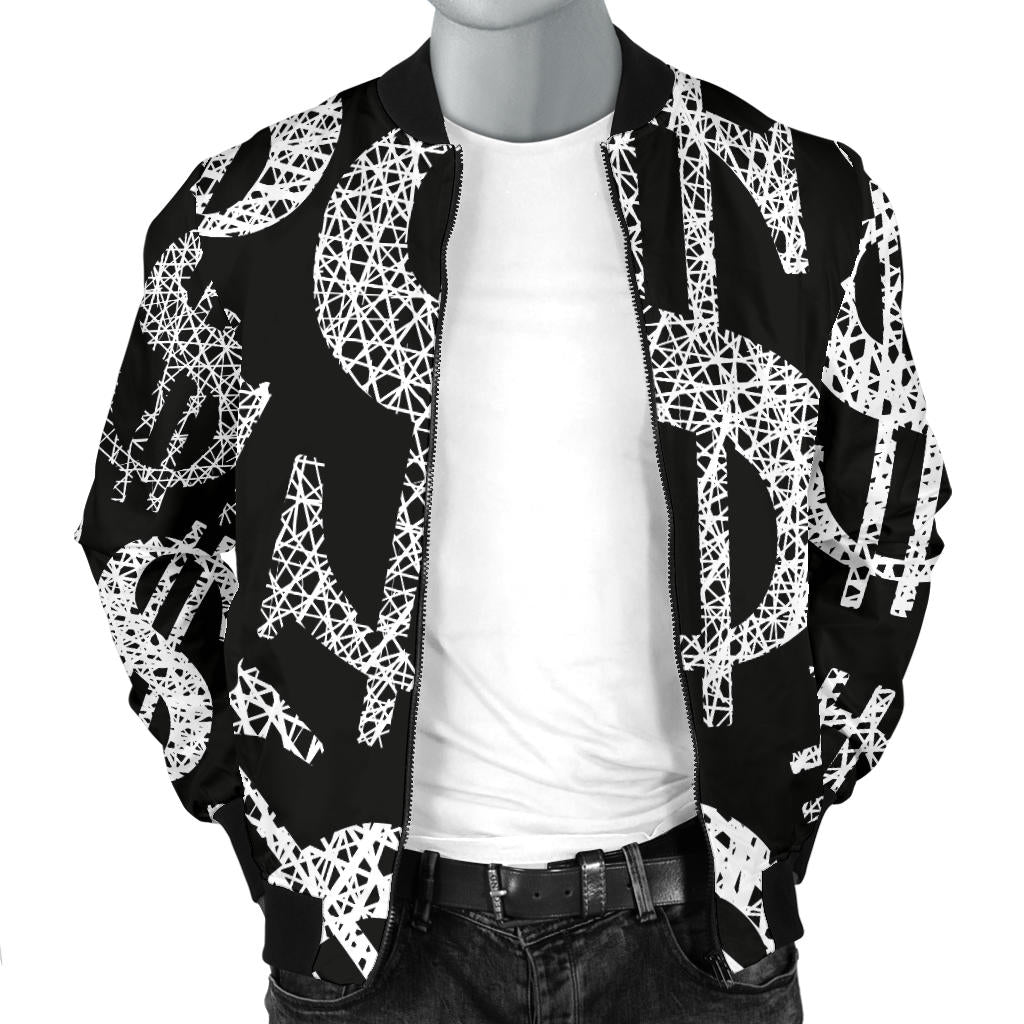 Money Pattern Print Design 02 Men Bomber Jacket