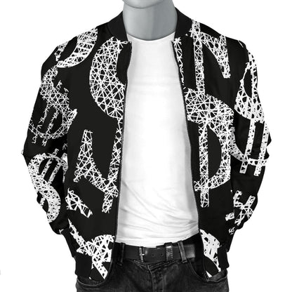 Money Pattern Print Design 02 Men Bomber Jacket