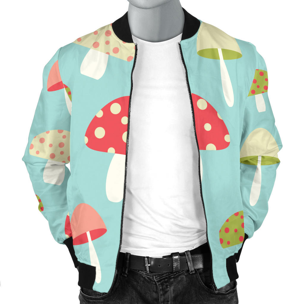 Mushroom Pattern Print Design A01 Men Bomber Jacket