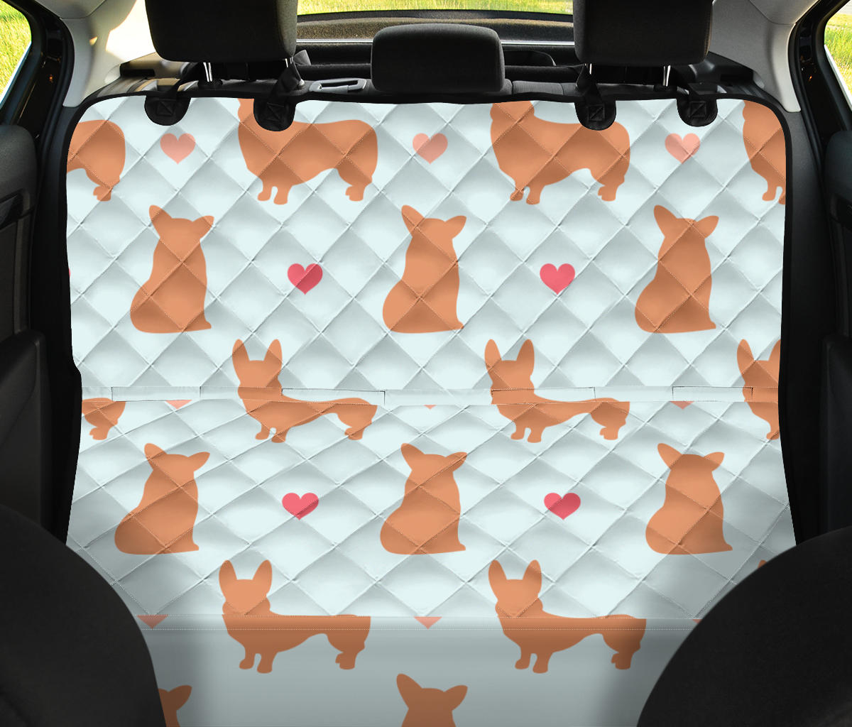 Pembroke Welsh Corgis Pattern Print Design A01 Rear Dog Car Seat Cover Hammock