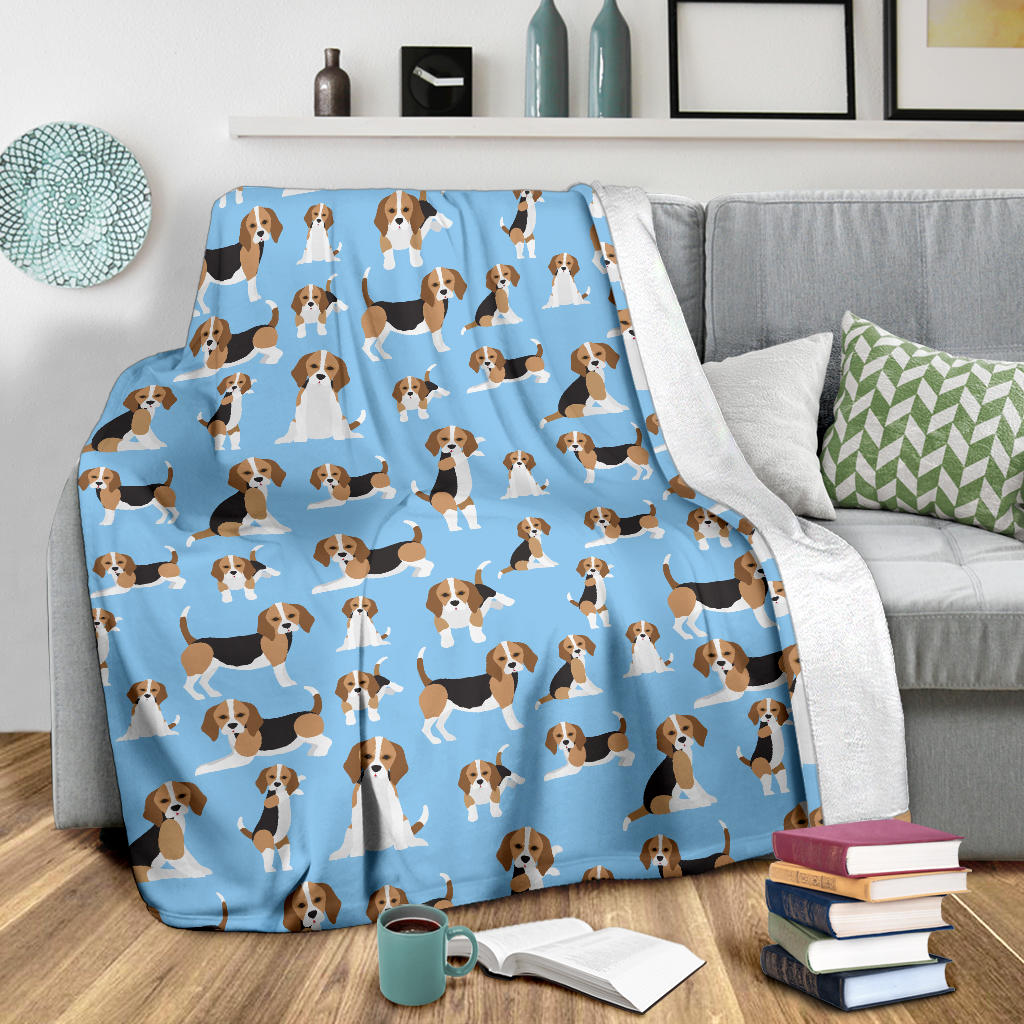 Beagle Pattern Print Design 03 Premium Blanket