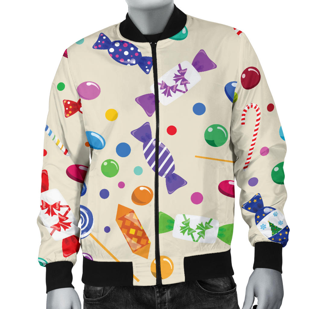 Candy Pattern Print Design 04 Men Bomber Jacket