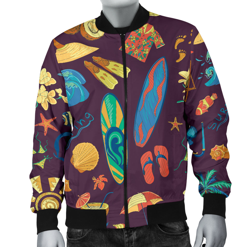 Aloha Hawaii Pattern Print Design 01 Men Bomber Jacket