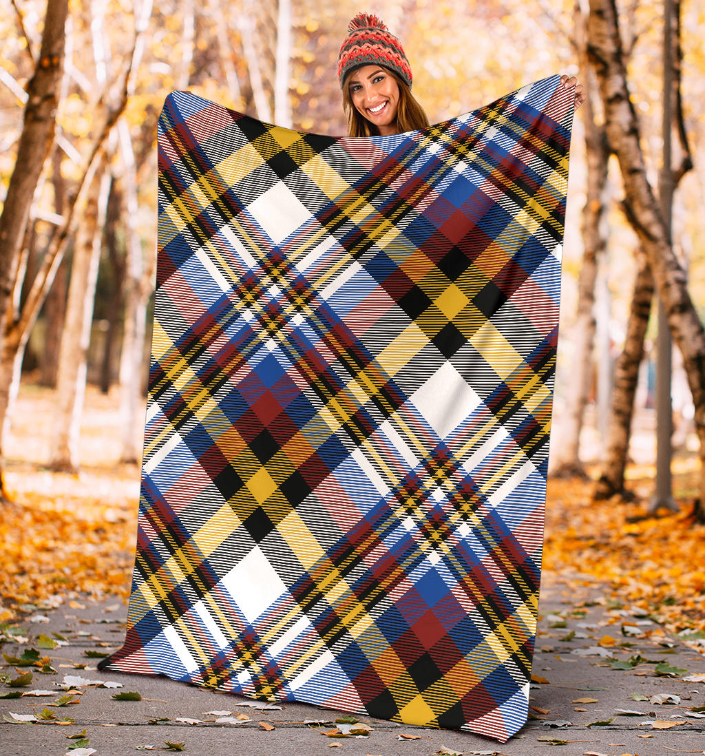 Madras Pattern Print Design 01 Premium Blanket