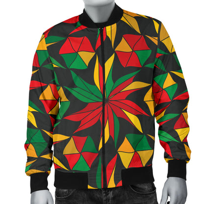 Rastafarian Pattern Print Design A03 Men Bomber Jacket