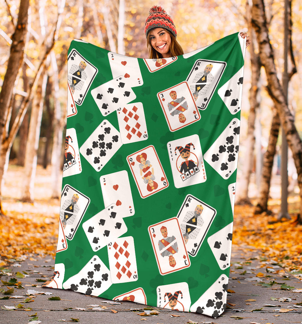 Poker Cards Pattern Print Design A03 Premium Blanket