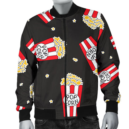 Popcorn Pattern Print Design A01 Men Bomber Jacket