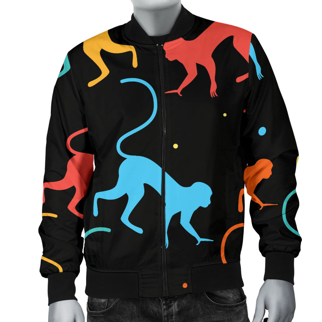 Monkey Pattern Print Design 01 Men Bomber Jacket