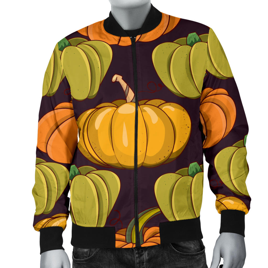 Pumpkin Pattern Print Design A01 Men Bomber Jacket