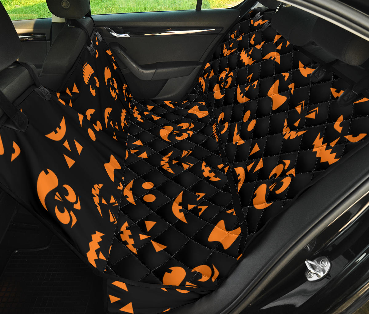 Halloween Pattern Print Design 02 Rear Dog Car Seat Cover Hammock