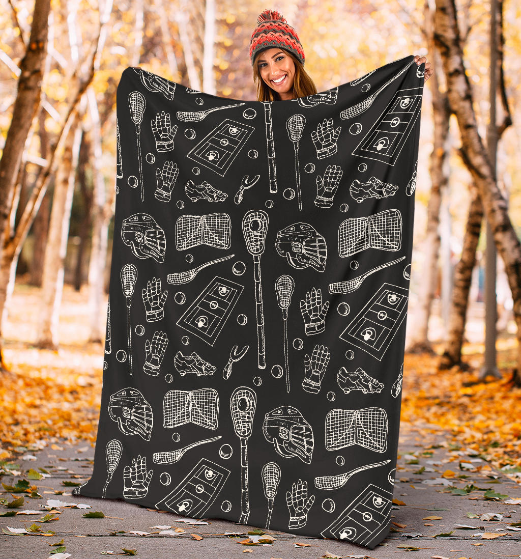 Lacrosse Pattern Print Design 01 Premium Blanket