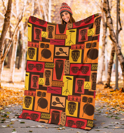 Percussion Pattern Print Design 02 Premium Blanket