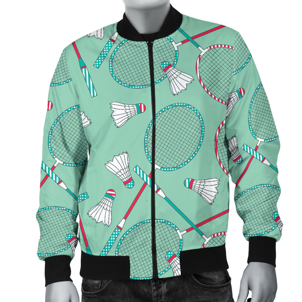 Badminton Pattern Print Design 05 Men Bomber Jacket