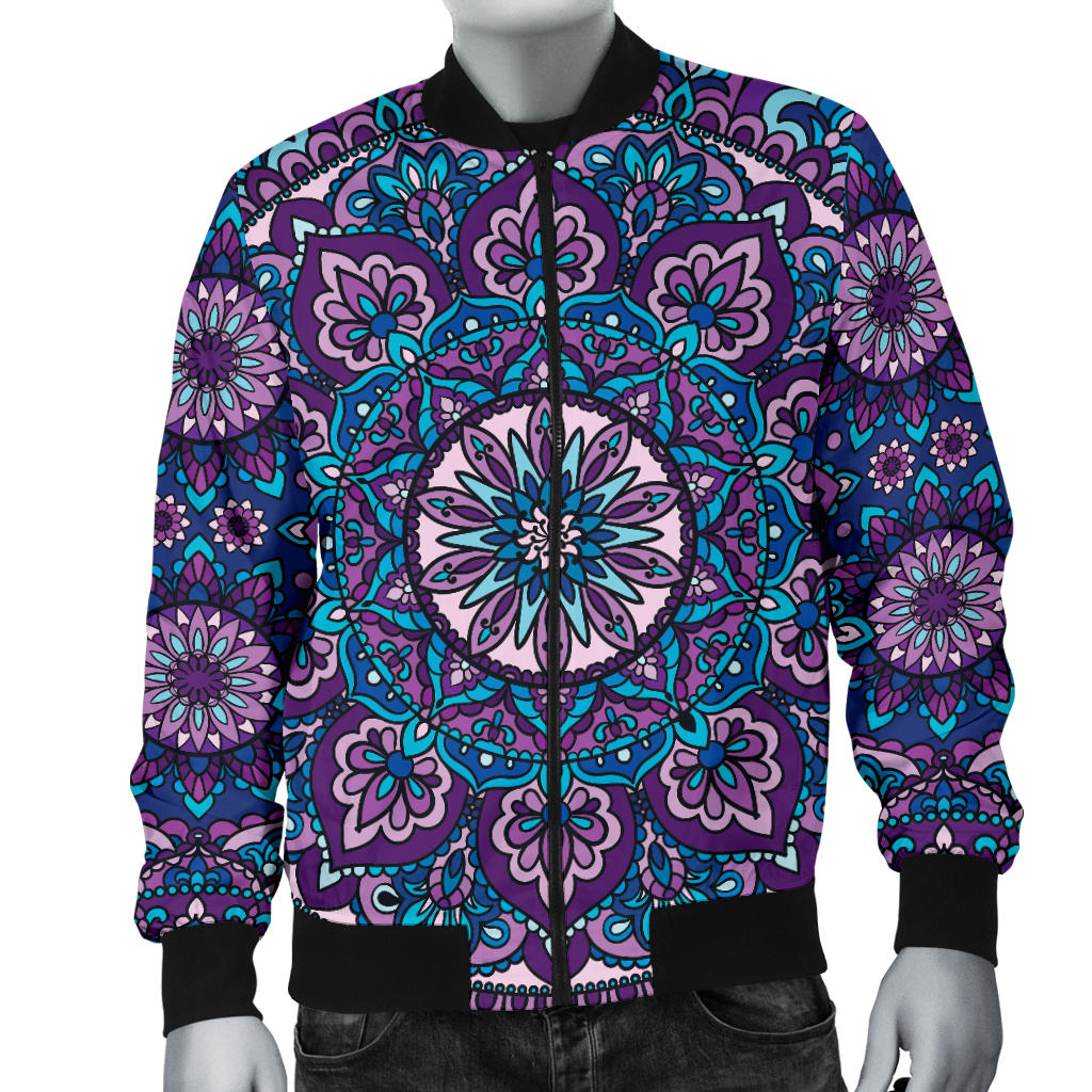 Medallion Pattern Print Design 05 Men Bomber Jacket