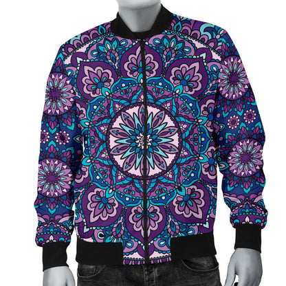 Medallion Pattern Print Design 05 Men Bomber Jacket