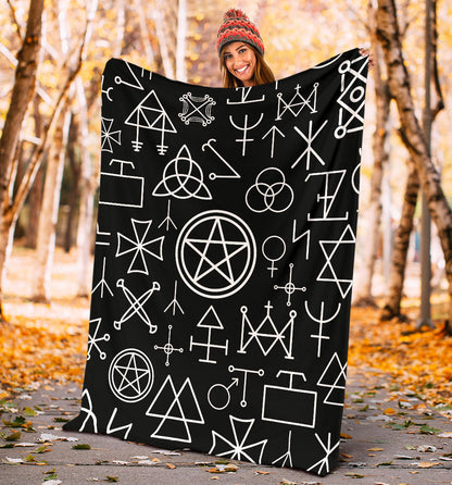 Pentagram Pattern Print Design A02 Premium Blanket