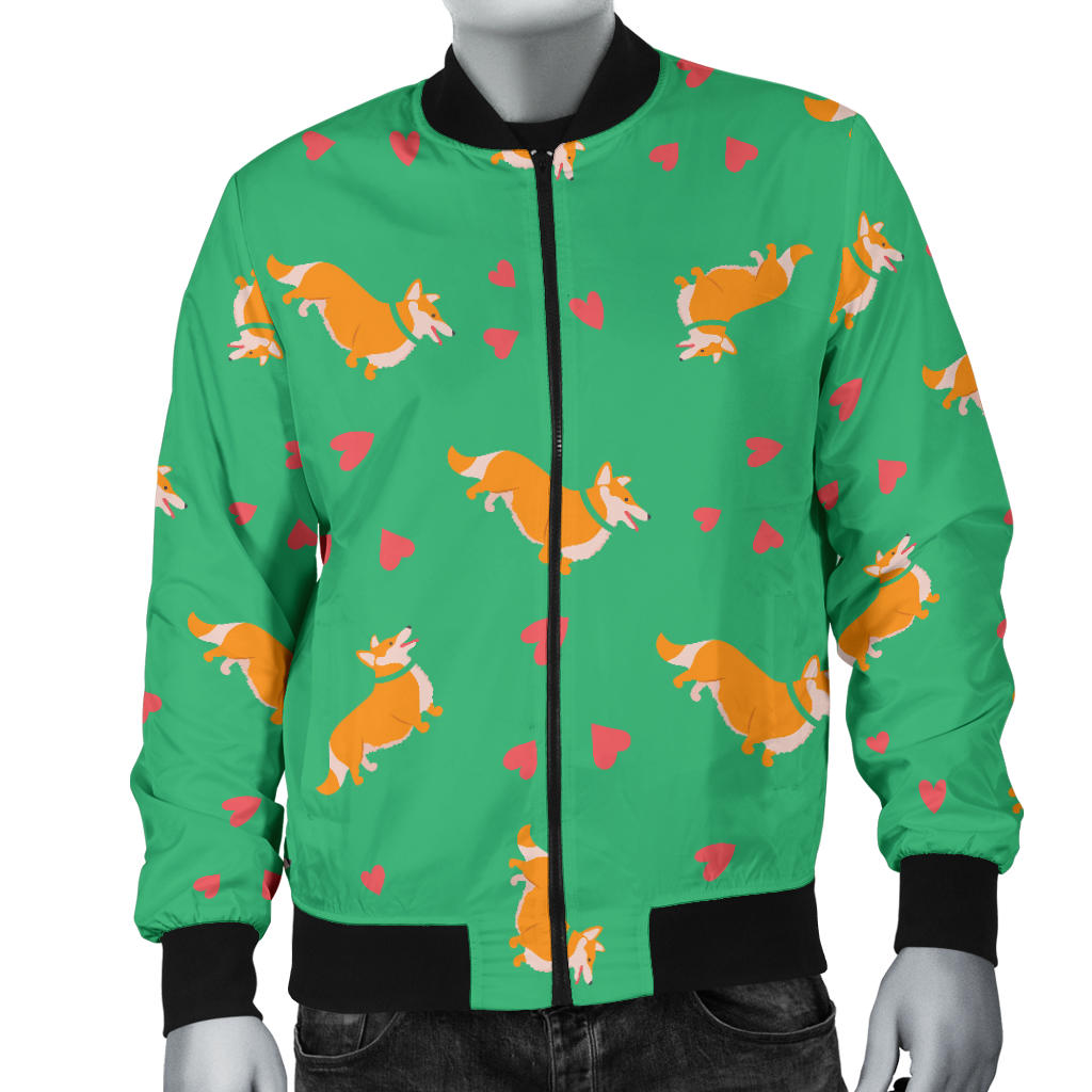 Cardigan Welsh Corgis Pattern Print Design 03 Men Bomber Jacket