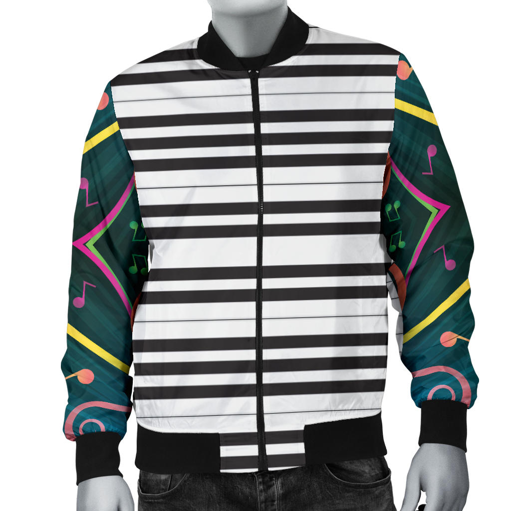 Piano Pattern Print Design 01 Men Bomber Jacket