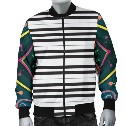 Piano Pattern Print Design 01 Men Bomber Jacket