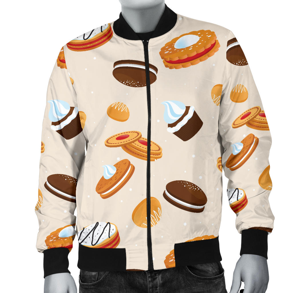 Biscuit Pattern Print Design 01 Men Bomber Jacket