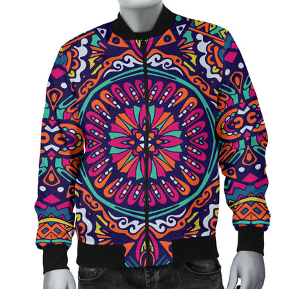 Boho Pattern Print Design 06 Men Bomber Jacket