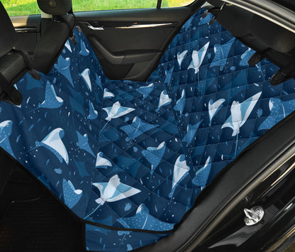 Manta Ray Pattern Print Design 02 Rear Dog Car Seat Cover Hammock