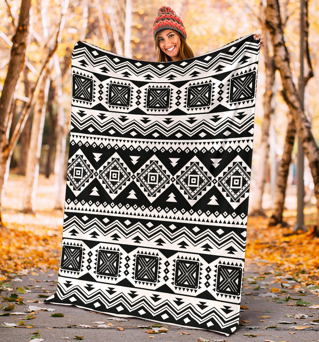 Aztec Pattern Print Design 08 Premium Blanket