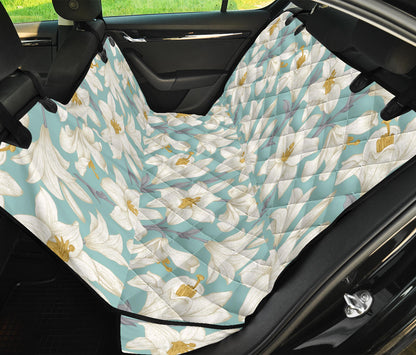 Lily Pattern Print Design 02 Rear Dog Car Seat Cover Hammock